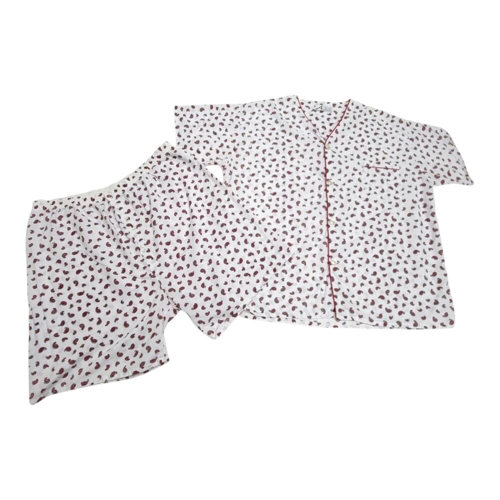 Vintage Alexander Lloyd Pajama Set Mens Short Sleeve Shorts Red Paisley Sleep